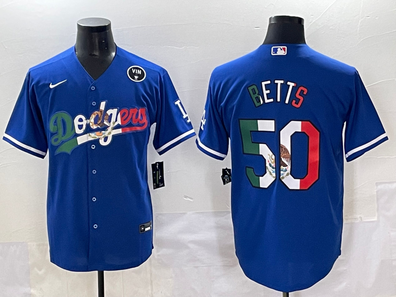 Men 2025 Los Angeles Dodgers #50 Betts Blue Nike 2025 MLB All Star Jersey style 001
